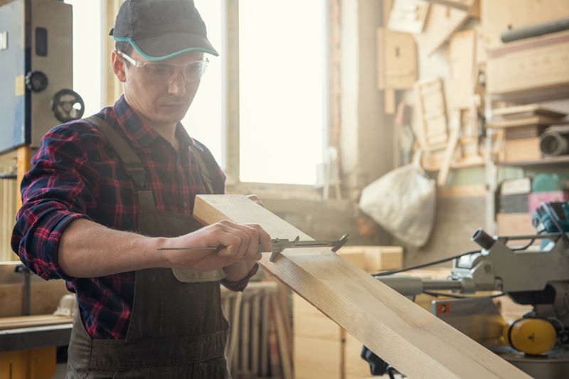 Craftsman working on shelves